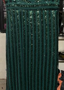 Bottle Green Party Wear Gown