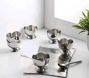 Stainless Steel Cut Design Dessert Cups and Servin