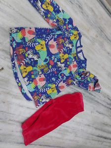 Cute Animal Print Kids' Pajama Set