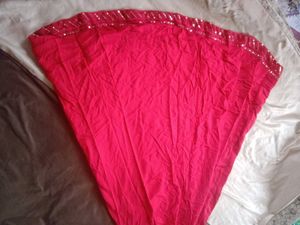 Red Anarkali with shrug