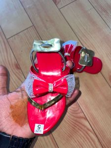 Red Bow Sandals - Size 5