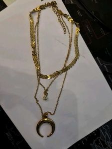 3 Layer Necklace Golden Colour