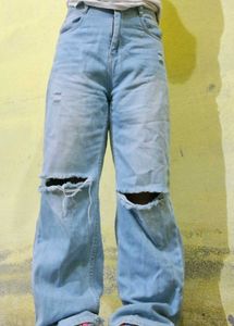 Ripped Wide Leg Jeans
