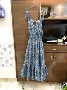 Blue Printed Maxi Dress