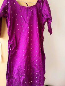 Purple Silk Kurtha