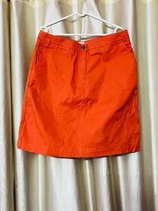 Orange Denim Skirt