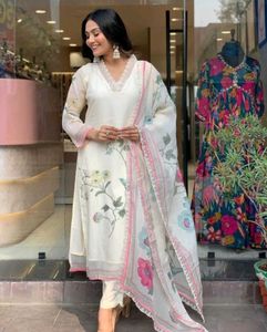 Elegant White Embroidered Salwar Kameez Suit