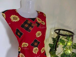 Red Floral Chinese Top
