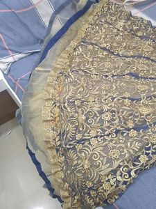 Ethnic Wear Blue  Bridal Gowns 7 Layers N et