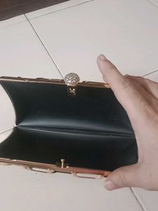Black and gold classic clutch