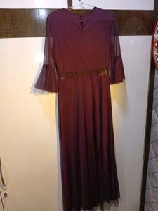 Kazo Maroon Party Dress