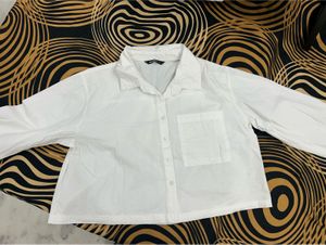 White Crop Top Shirt