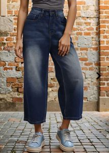 Wide Leg cropped Denim Jeans
