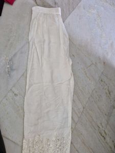 Embroidered Off White Salwar Kameez Pants