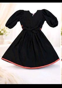 Cute Black &amp; Red Trim Dress