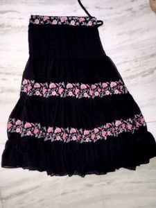 Embroidered Blouse with Ruffle Sleeves
