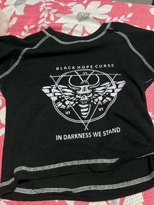 Graphic Print Black Top