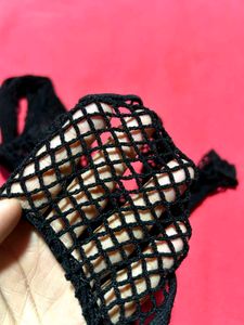 Black Fishnet Garter Belt with Stocking Clips