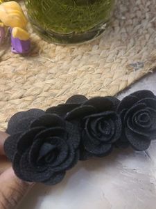 Black Floral Hair Claw Clip