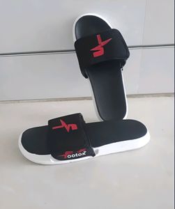 Black Solid Slider For Men