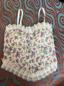 Floral Lace Trim Cami Top