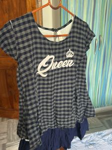 Queen Plaid Layered Top