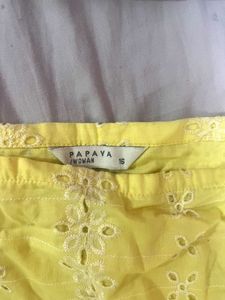 Yellow Eyelet Puff Sleeve Top