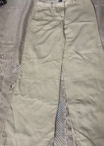 Khaki Wide Leg Trousers