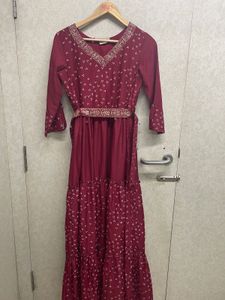NEERU’S Maroon Long Frock