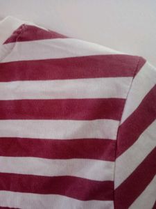 Mauve striped Cropped tshirt
