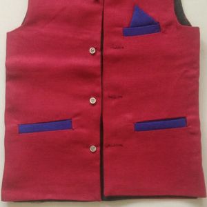 Red &amp; Blue Pocketed Vest
