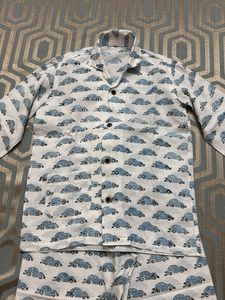 Cute Car Print Pajama Set