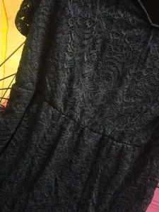 Elegant Black Lace Dress, febric floral barcode