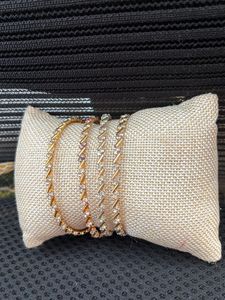 diamond studd Gold Tone Bangle size 2’4