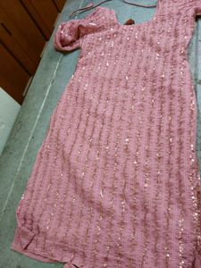 Georgette Fabric Heavy Sequence Embdroidery Work K