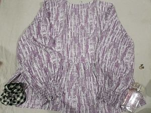 Patterned V-Neck Ripped stylish top