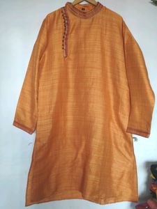 42" Golden Yellow Colour Kurta For Men