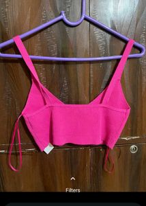 Zara Rib Pink Crop.top