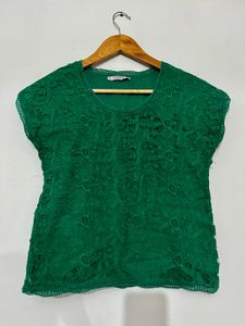 Emerald Green Lace Top