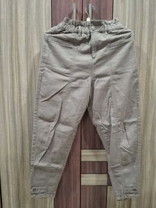 Khaki Elastic Waist Pants