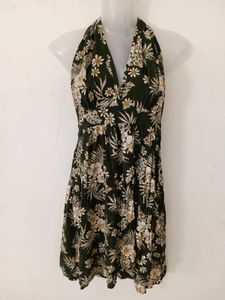 FLORAL HALTER DRESS