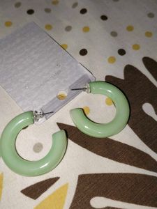 Green Hoop Earrings