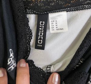 H&amp;M Rare Find Ribbed Lace-Trimmed Dress