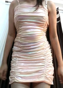 Pink Ruched Mini Dress
