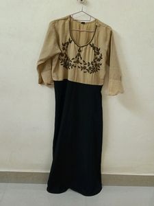 Black & Khaki Ethnic gown