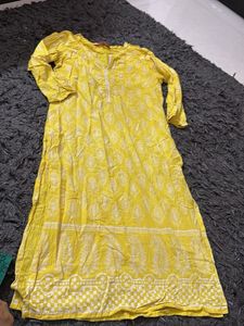 Yellow Printed Kurta