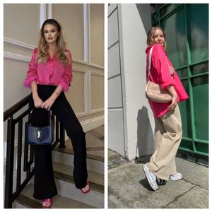 Pink Satin Oversized Shirt