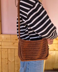Brown Crochet Handbag