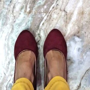 Maroon Block Heels