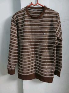Striped Brown Long Sleeve TShirt
